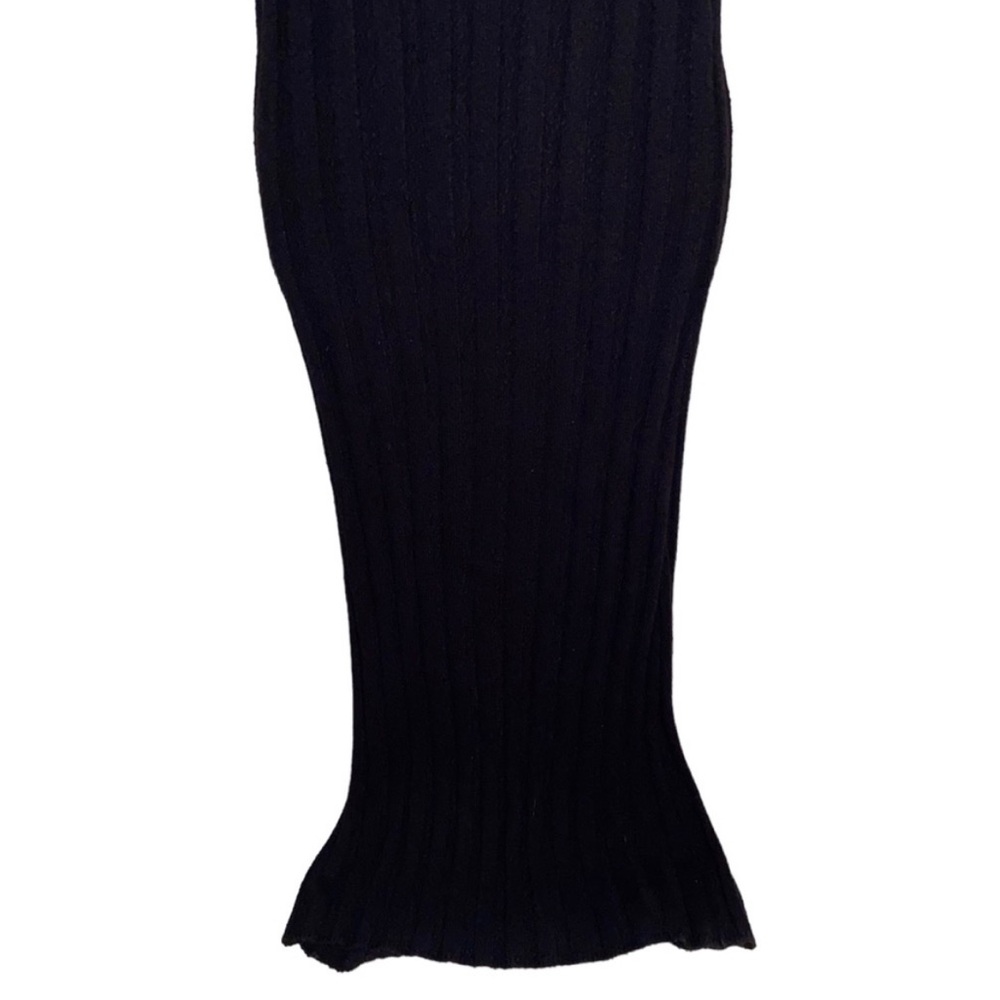 Free People Beach Santos Knit Sweater Midi Dress Womens Large Boho Ribbed Black - Picture 10 of 15